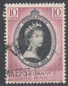 Malaya Perak Scott 126 - SG149, 1953 Coronation 10c used