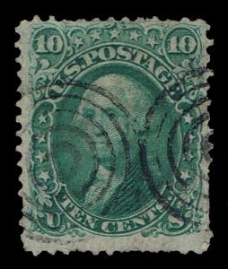 GENUINE SCOTT #68 USED 1861 DUAL CONCENTRIC CIRCLES CANCEL - ESTATE CLOSE-OUT