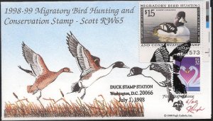 Julian Pugh Hand Painted FDC for the Federal 1998 Duck Stamp