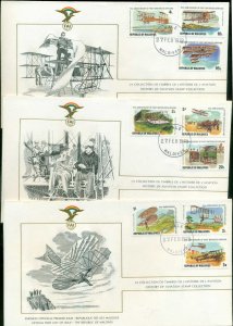 Maldives 1978 History of Aviation, FAI 3xFDC lot79555