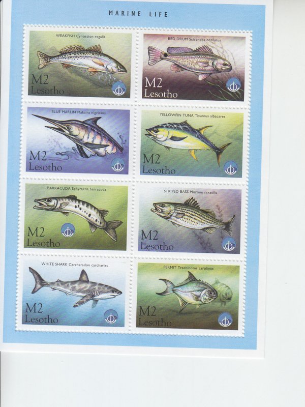 1998 Lesotho Fish   MS8 (Scott 1145) MNH