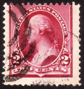 1890, US 2c, Washington, Used, Faulty, Jumbo, Sc 219D