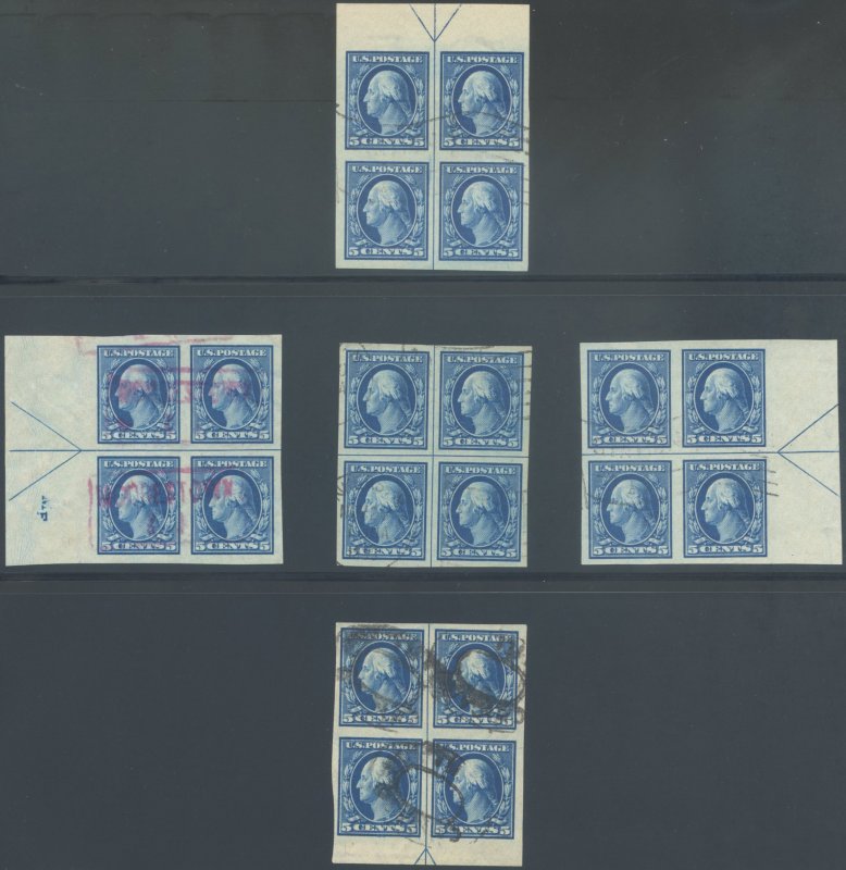 US Scott #347 Used, VF, Centerline and Arrow Blocks