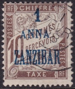 French Offices Zanzibar 1897 Sc J2 postage due used