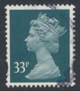 GB   Machin 33p SG Y1696  SC#  MH261  Used / FU see scan details  