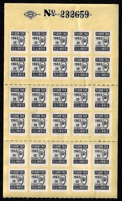 US. Illinois. 1965 Flour Tax. Pane of 30. (0002)