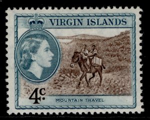 BRITISH VIRGIN ISLANDS QEII SG153, 4c deep brown & turquoise-green, M MINT.