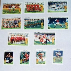 Bequia - 218-29, MNH Set, Soccer. SCV - $8.30