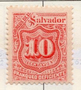 El Salvador 1896 Postage due  Issue Fine Mint Hinged 10c. 141215