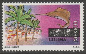 MEXICO 1976 $5.00 Tourism Colima, resort, fishing. Mint, Never Hinged F-VF.