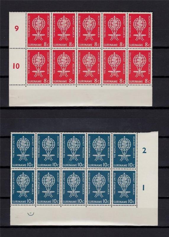 Suriname 1962 MNH Large Lot Blocks S/S Malaria Fund Hammarskjold 360+Stamps#C899