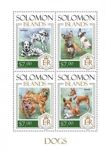 SOLOMON IS. - 2014 - Dogs - Perf 4v Sheet -Mint Never Hinged
