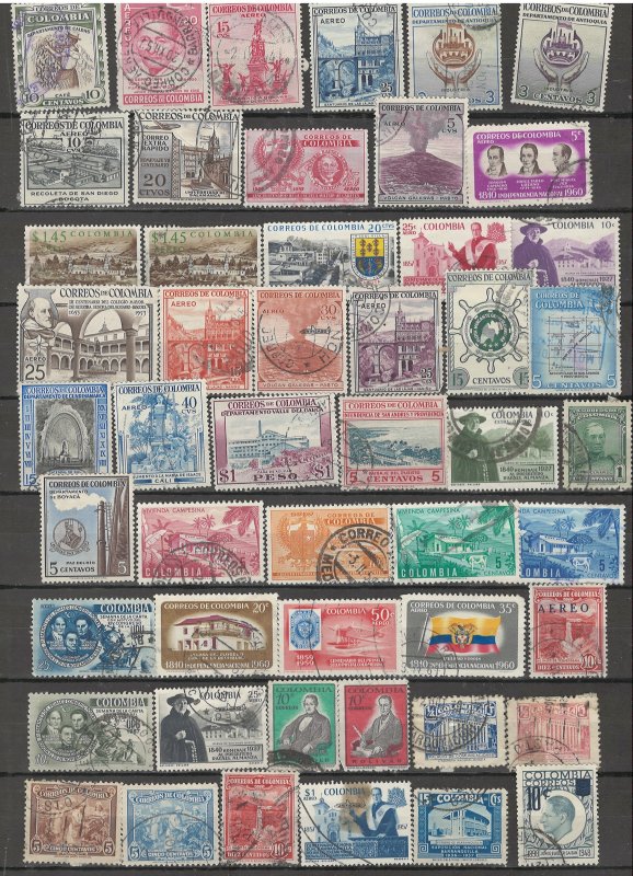 COLLECTION LOT # 42L COLOMBIA 102 STAMPS CLEARANCE