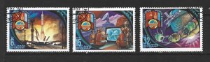 RUSSIA - 1981 USSR-MONGOLIA SPACE PROGRAM - SCOTT 4921 TO 4923 - USED