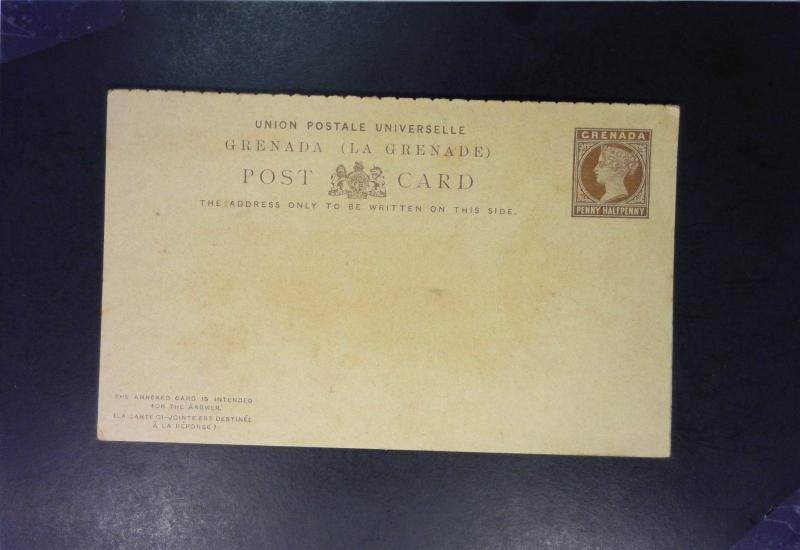 Grenada 1p Reply Card Entire / Minor Toning 1 Damaged Corner - Z1453 