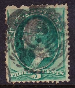 Scott 184, Used, Scarce Patent Cancel, Cole PT-62