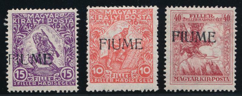 FIUME B1-3 MINT HINGED, SEMI POSTAL