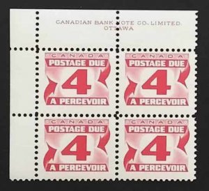 Canada J31i-ii Plate Block UL VF MNH