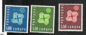 Portugal; Scott 875-877; 1961; Europa; Unused; NH