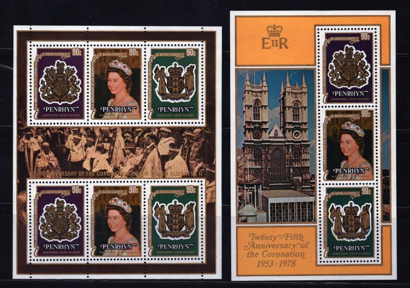 ZAYIX Penrhyn Islands 104-104d MNH Queen Elizabeth II Coronation 070922SM78