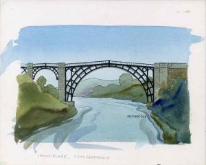 Staffa 1982 Bridges (Iron Bridge) original artwork by R A...