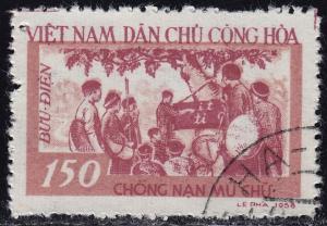 Vietnam North - 1958 - Scott #65 - used - Litteracy