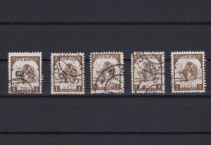 burma 1943 japanese occupation used 1 cent brown stamps ref r12637