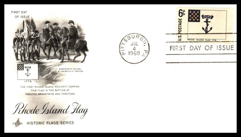 US 1345-1354 Flags Artcraft Set of Ten U/A FDC