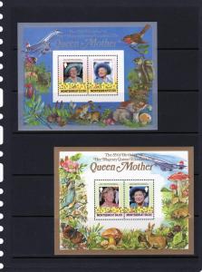 Montserrat 1986 Queen Mother/Concorde/Mushrooms 2 S/S Perforated MNH Sc#563/564