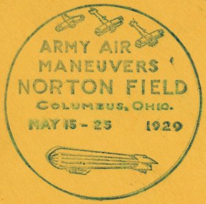 Columbus Ohio Army Air Maneuvers Norton Field 5c Postage #C11 Cover 1929 USA