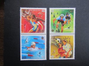 Canada #1801-1804 in 2 pairs Pan American Games Nice stamps  {cl1}