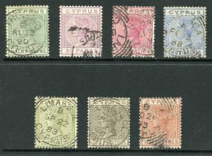 Cyprus SG16a/22 Set of 7 wmk Crown CA Die 1 Cat 120 Pounds