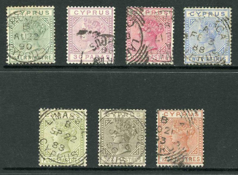 Cyprus SG16a/22 Set of 7 wmk Crown CA Die 1 Cat 120 Pounds