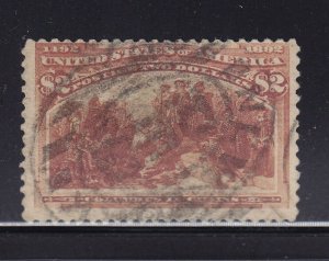 242 F-VF used neat light cancel with nice color cv $ 550 ! see pic !