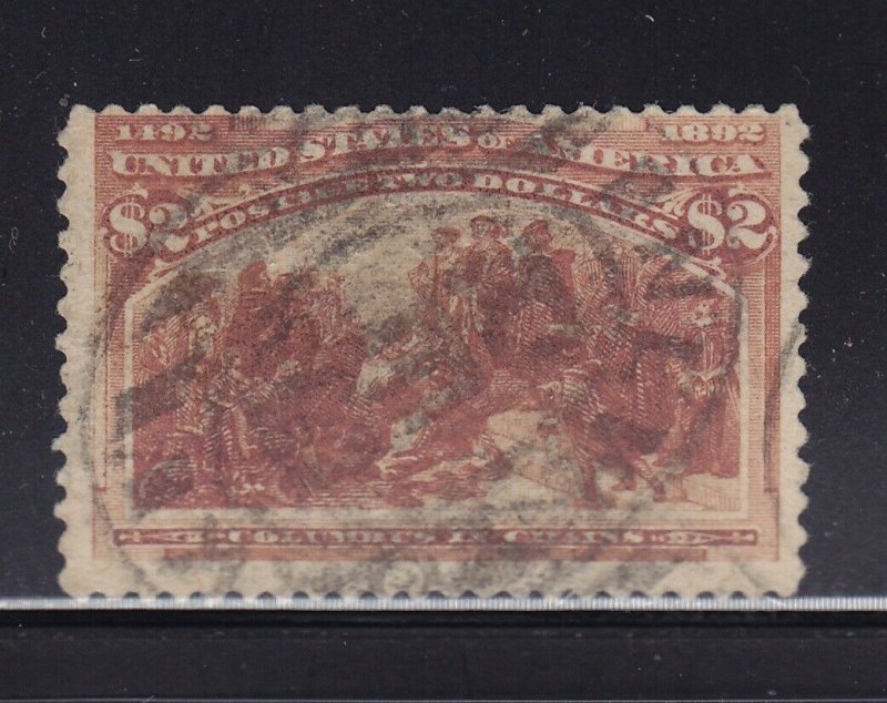 242 F-VF used neat light cancel with nice color cv $ 550 ! see pic !