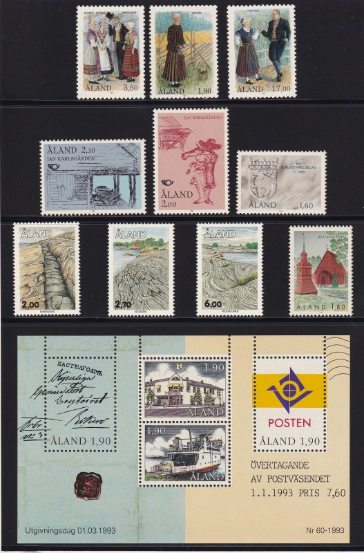 Aland Åland 1993 Complete Year Set MNH