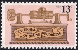 SC#1705 13¢ Phonograph Centenary Single (1977) MNH