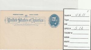 Scott# UX11   1 US Postal Card