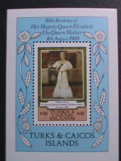 TURK & CAICOS ISLANDS1980-REMEMBER ALWAYS-QUEEN ELIZABETH II-QUEEN'S MOTHER