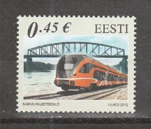 Estonia  Scott#  713  MH  (2012 Train and Narva Bridge)