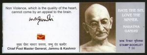 India 2012 Mahatma Gandhi - Hate the Sin... Jammu & Kashmir Stamp Booklet Ind...