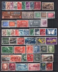 Switzerland 1941-1949 Used Selection 75 Stamps Many Better CV$190