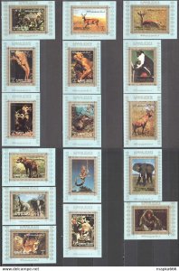 1972 Ajman Animals Fauna Michel #1002-17 32 Euro 16Bl ** Ar232