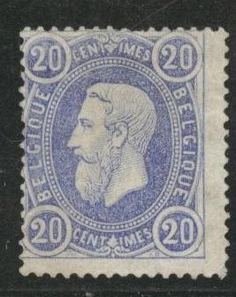 Belgium Scott 33 MNG no gum 1870 perf 15 stamp  CV$140