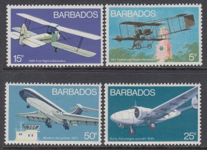 Barbados 384-387 Airplanes MNH VF