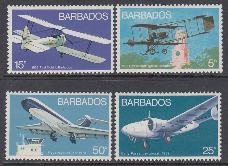 Barbados 384-387 Airplanes MNH VF