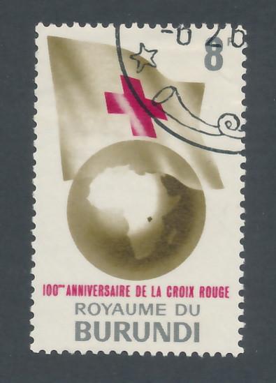 Burundi 1963 Scott 54 CTO - 8fr, Red Cross