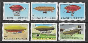 Sao Tome and Principe 561-6 MNH Dirigibles set X 10 sets vf.  2022 CV $ 87.50