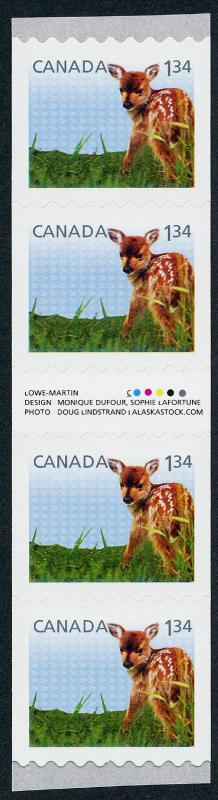 Canada 2606i Inscription Gutter Strip MNH Fawn, Baby Deer