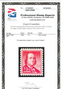 MOstamps - US #1030 Mint OG NH with PSE cert - Lot # MO-2957